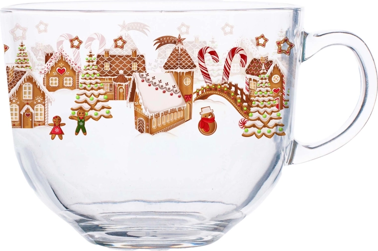 Mug en verre Village en pain d’épices 400 ml