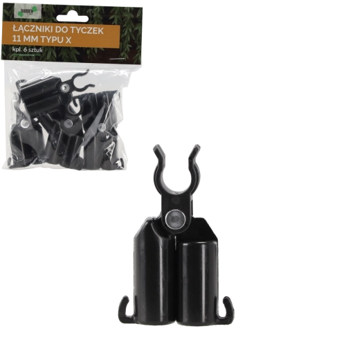 Lot de 6 raccords croisés pour tuteurs de jardin 11 mm