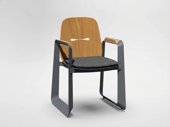 Chaise de jardin en aluminium Thompson, gris