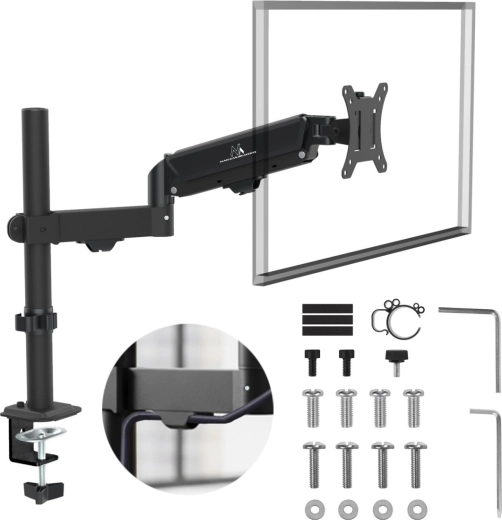 Gas-spring monitor arm 17–32" with 2–10 kg capacity