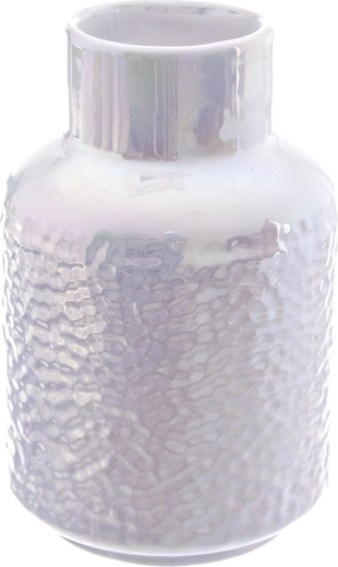 Ceramic vase, white mother-of-pearl, 18 cm