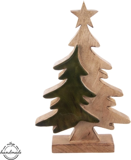Decorazione albero MANGO in legno con elemento smaltato, 47 cm