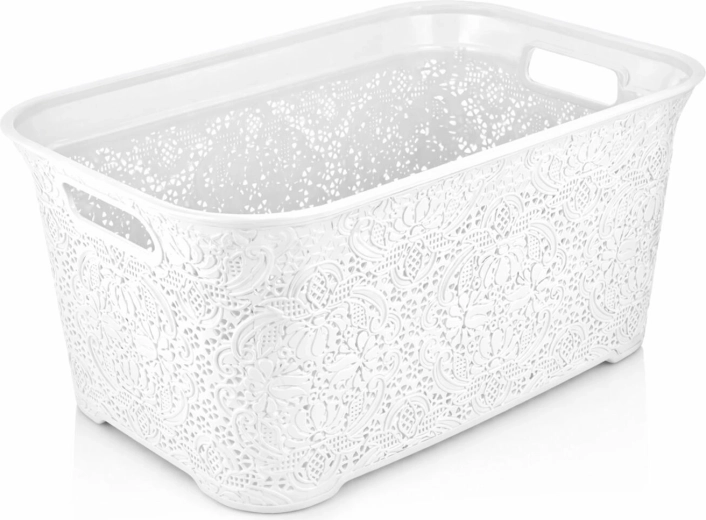 plastic laundry basket 35 l white