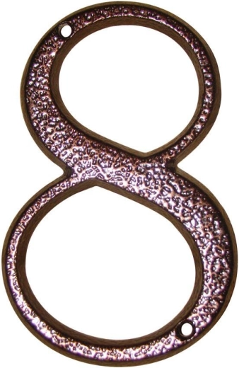 House number 8 brown zinc, height 117 mm