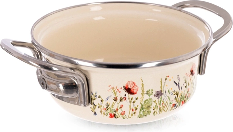 Pentola smaltata color crema Maki 14 cm, 600 ml