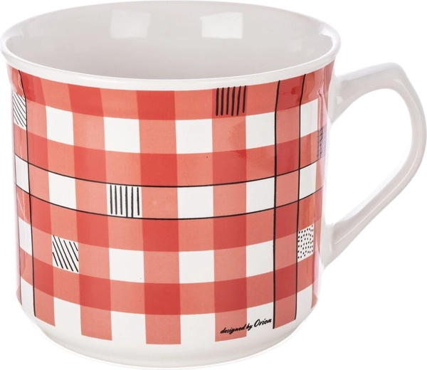Tasse en céramique type « vařák » à carreaux 0,5 l