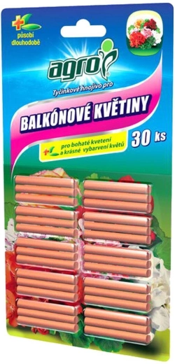 Engrais en bâtonnets pour fleurs de balcon AGRO, 30 pcs