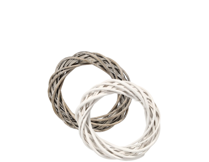 Wicker wreath 20 cm – white or gray