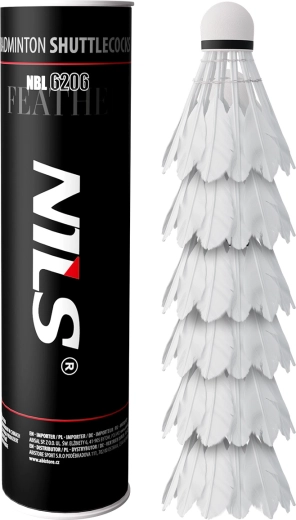 NILS NBL6206 Feather Badminton Shuttlecocks, 6 pcs