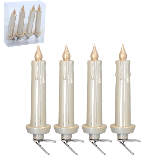 Set de bougies de Noël à clip 11 cm – décorations d’arbre en plastique résistant