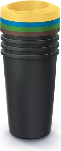 Set of 4 sorting bins for waste 4×45 l Prosperplast Compacta R Drop