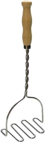 Tlačilka za krompir iz nerjavnega jekla z lesenim ročajem 32 cm