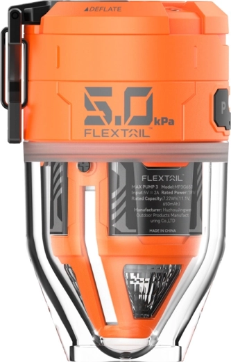 Flextail Max Pump 3 portable electric pump with camping light, orange