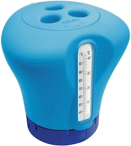 Diffuseur flottant de chlore avec thermomètre – bleu