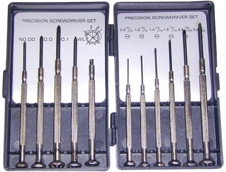 Zestaw śrubokrętów zegarmistrzowskich 11 szt.
