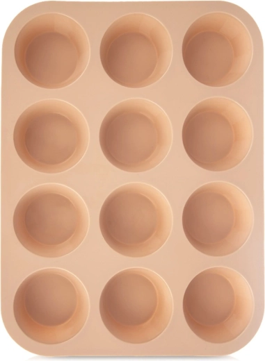 Moule à muffins en silicone 12 pcs, beige 32,5 × 25 × 3 cm