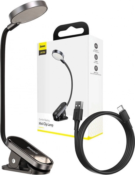 Baseus Comfort Reading mini lampada con clip grigio scuro