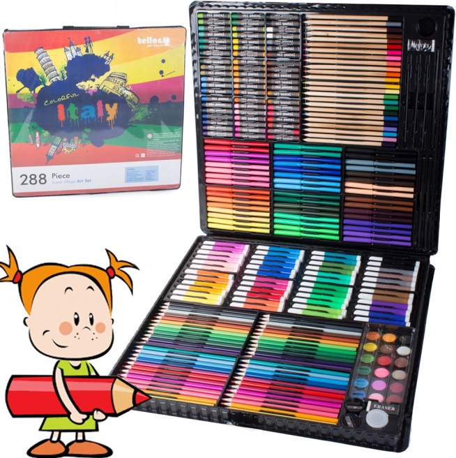 Ensemble de peinture artistique dans une valise 288 pièces