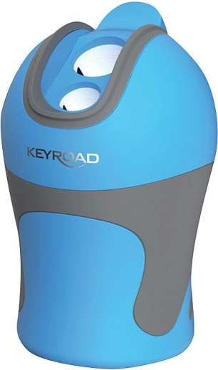 Keyroad sharpener with high-capacity reservoir for graphite pencils