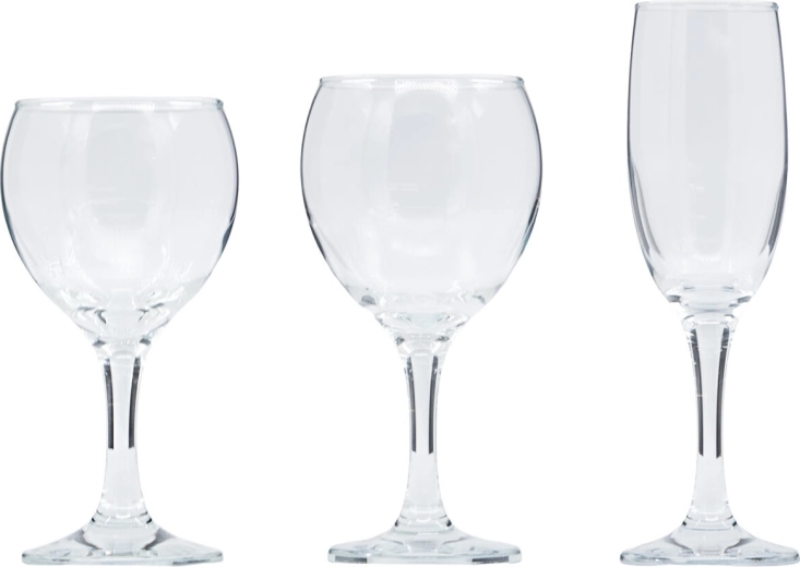 Verres à vin et à mousseux MISS, set de 18 pièces
