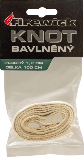 Plochý knot 12 mm pro petrolejové lampy, délka 1 m