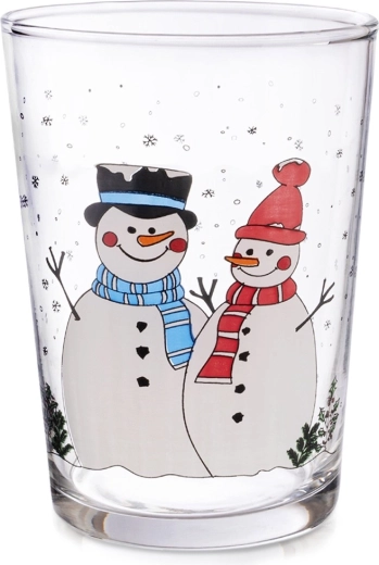Bicchiere con pupazzi di neve 500 ml