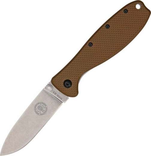 ESEE Zancudo pocket knife Coyote Brown 7.7 cm, stonewash, brown, FRN