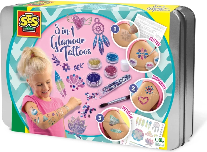 3-in-1 Glitter Tattoo Set SES Creative