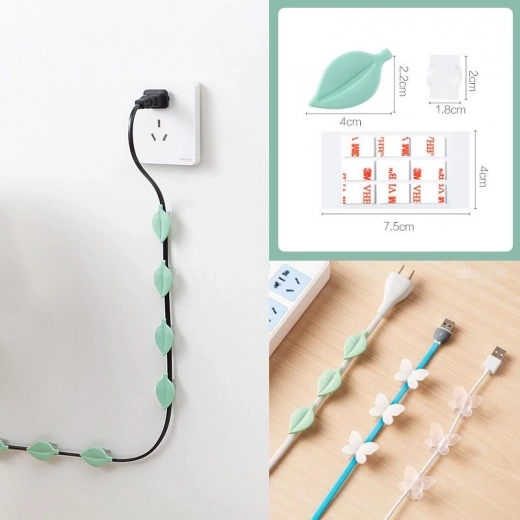 Decoratieve kabelhouder in bladvorm (9 stuks)