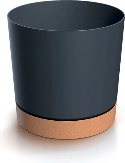 Cache-pot avec soucoupe TUBO ECO 14,8 cm anthracite/Naturo