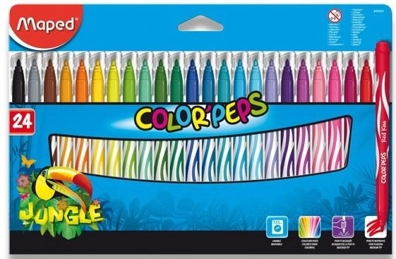 MAPED Color'Peps Jungle Washable Markers, 24 pcs