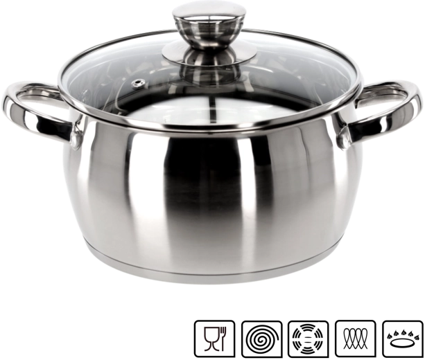 Casserole en acier inoxydable avec couvercle Belly 2,5 l 20 cm