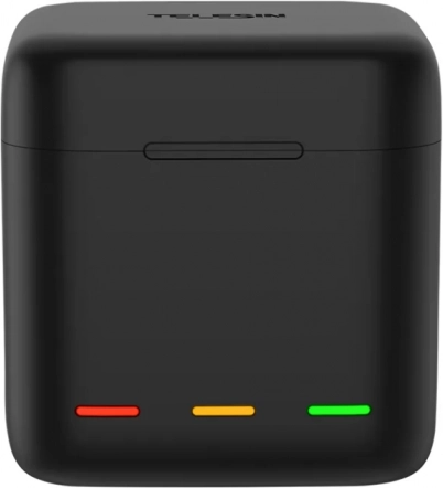 Telesin caricatore a 3 slot e custodia per batterie GOPRO HERO 12/11/10/9