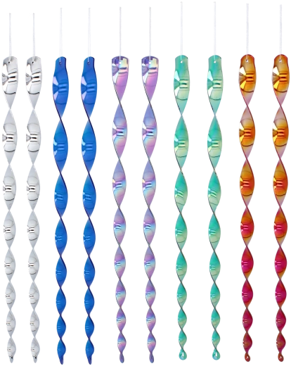 Lot de 10 spirales réfléchissantes anti-oiseaux 50 cm – assortiment de couleurs