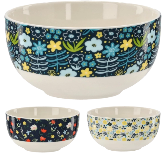 Porcelain Bowl with Floral Motif 550 ml
