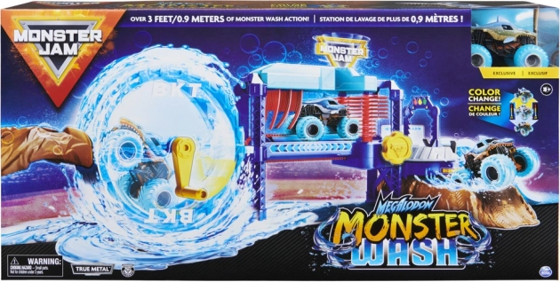 Monster Jam Megalodon Monster Wash – autolavaggio interattivo per truck 1:64