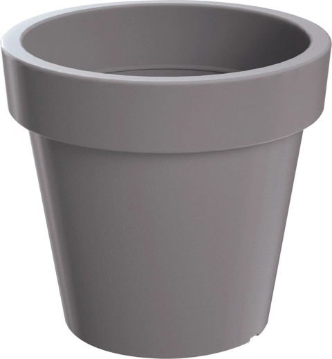 Vaso Lofly 49 cm – pietra grigia, vaso rotondo in plastica per interni ed esterni