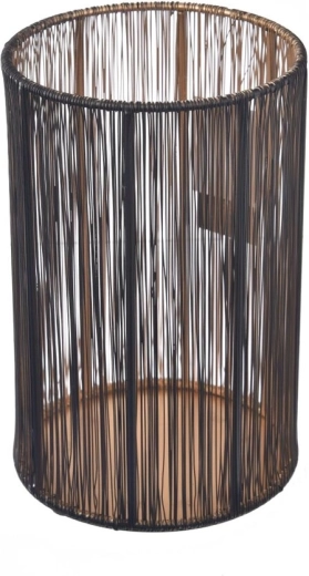Grand bougeoir en métal noir et or 20 cm