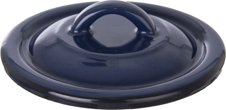 Couvercle émaillé bleu et blanc 16 cm