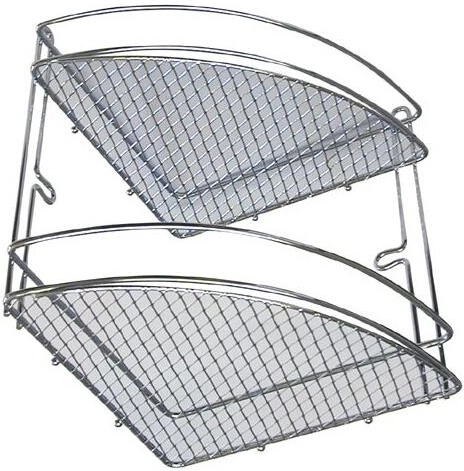 Corner two-tier chrome bathroom shelf 20.5 × 20.5 × 26 cm