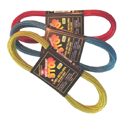 Metal clothesline 20 m with steel core and PVC coating