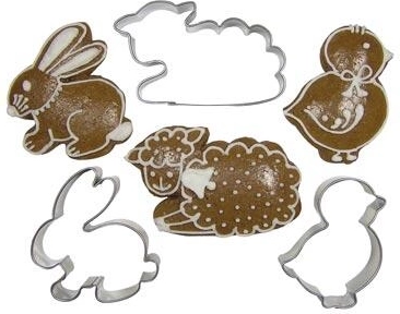 Easter set of stainless steel cookie cutters – chick, sheep, bunny