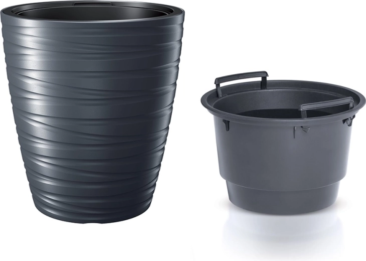 Vaso con inserto MAZE 47,5 cm antracite