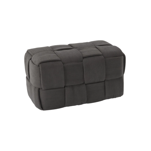 Rectangular knitted pouf in dark grey