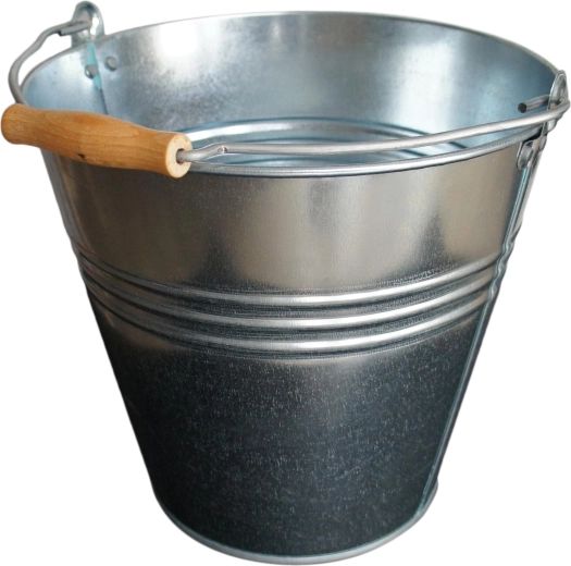 Galvanized bucket with wooden handle 12 l