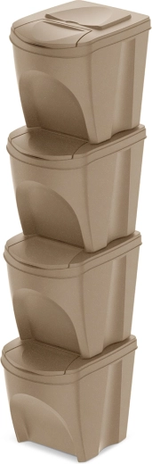 Set di bidoni per la raccolta differenziata Sortibox Eco Wood 4×25 l – naturo eco