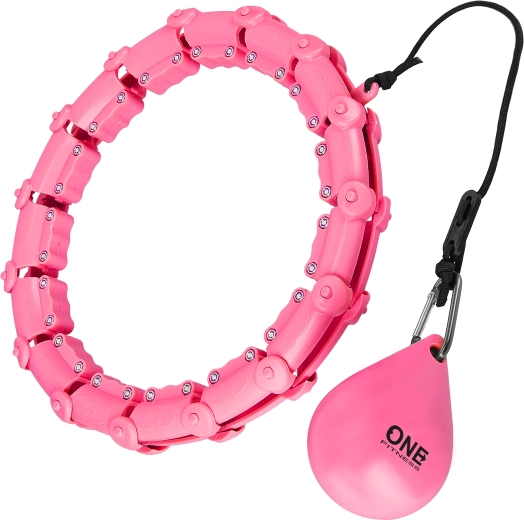 ONE Fitness pink smart weighted massage hula hoop
