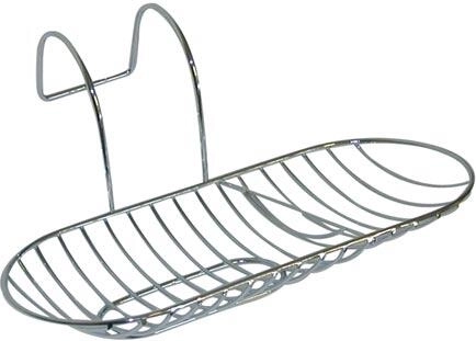 Portasapone ovale sospeso per vasca, 28 × 12,5 cm, cromo
