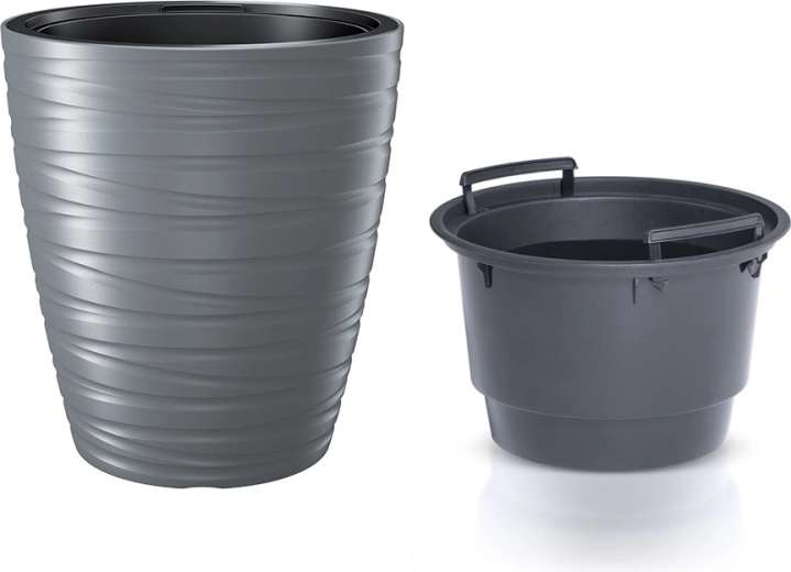 Cvetlični lonec z vložkom MAZE 37,5 cm – sivi kamen