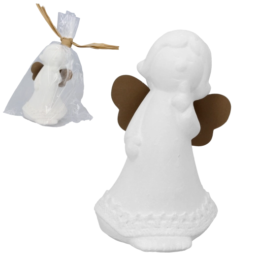 Ange décoratif avec fleur 11 cm